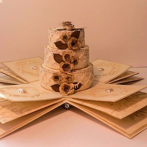 Wedding Cake Explosion / Exploding Box Kit avec Extras - Carte Formats de fichiers de découpe numérique svg studio fcm et pdf coupe à la main