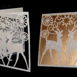 Quick and Easy Rentier Weihnachtskarte - Schneidedatei Download im Format Studio/ Svg oder Fcm