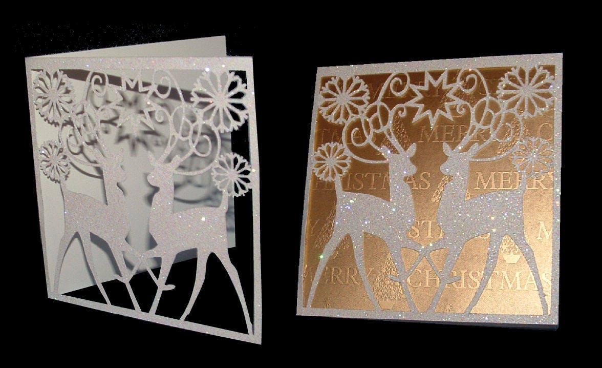 Quick and Easy Reindeer Christmas Card - cutting file download in Studio / Svg or Fcm formats