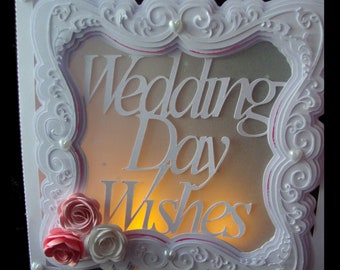 Elegant and decorative large Wedding card -  digital download file svg /studio