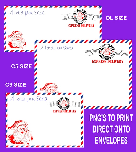 Letter against Santa Envelope printable preset 3 study description - DL /C6/C5 Clear png and jpeg picture about Letter From Santa Printable named Letter towards Santa Envelope printable preset 3 browse description - DL /C6/C5 Clear png and jpeg