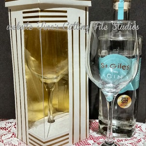 Gin Wine Glass / Goblet Luxury Display Box (Groot) digitaal snijbestand