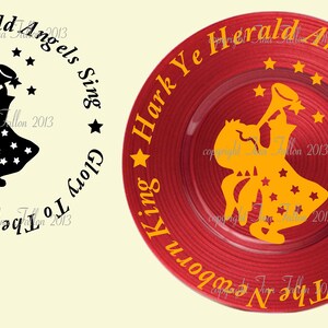 Hark The Herald Angels Christmas Word Art Great For Vinyl and Charger Plates digital cutting files SVG /FCM etc