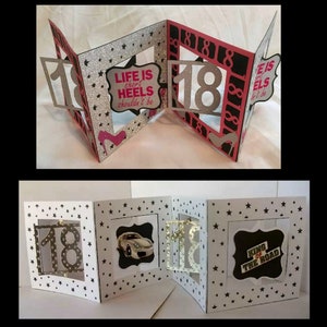Accordian 18th Birhday o Anniversary Card Cutting file - scarica il file Formati SVG e Studio