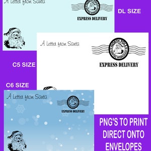 Lettre du Père Noël Enveloppe imprimable set 1 lire la description - DL /C6/C5 Transparent png et jpeg