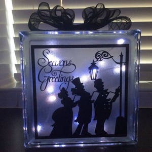 Christmas Carollers Christmas Glass Light block design file di taglio digitale SVG / FCM ecc