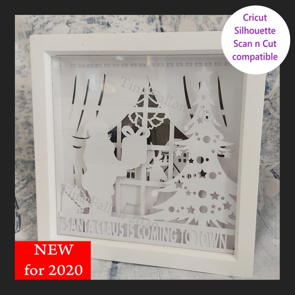 Santa on Christmas Eve - Multi layered & suitable for Shadow Box Light Box SVG, Studio and FCM digital cutting formats