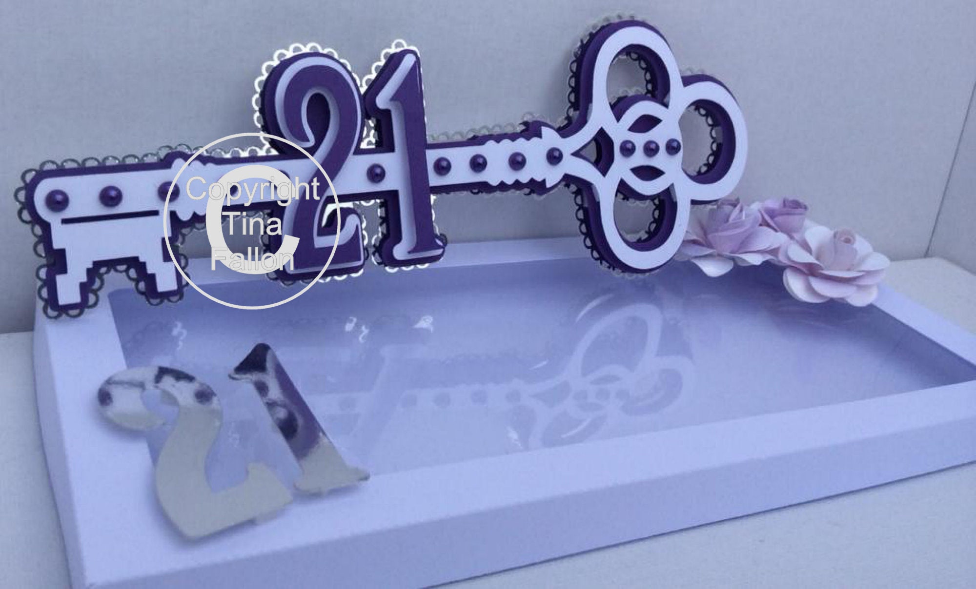 21st Key (female) With Presentation Box Layered Cutting File - Digital ...