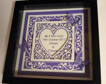 Heart Swirls Wedding Collection  - Keepsake papercut  -  digital download file svg /studio