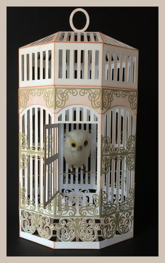 Download Vintage Bird Cage 3d Model Papercraft Sil Studio Svg Etsy