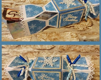 The Cracker Box  Inc Christmas Ornamen Kit Art Deco on Burgundy w/ gold and emer 