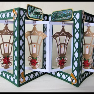 Accordian Christmas Lantern Card Cutting archivo - varios formatos