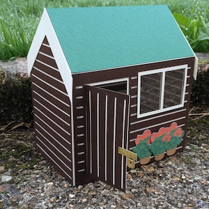 Yard - Garden Shed 3d Model inc Display Box and extra files for tools and flowers in pots download svg and studio formats
