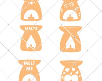 Set of 6 Wax Melt labels / tags  SVG - STUDIO and FCM digital cutting file