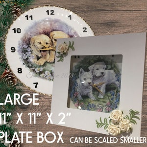 Grote geschenkdoos 11 x 11 x 2 inch, ideaal voor platen - digitaal snijbestand om uw eigen te maken