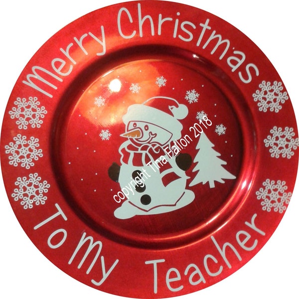 Cute Snowman Vinyl design for Christmas charger plates  SVG - FCM - Scan n Cut , Studio formats