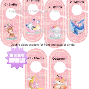 Baby Closet Dividers (Double sided) , Downloadable Printable Baby Wardrobe Organization, Nursery, JPEG and PDF