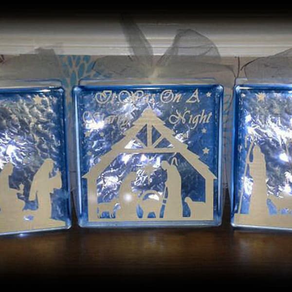 Nativity 3 part -  Glass Light block design digital cutting files SVG /FCM etc