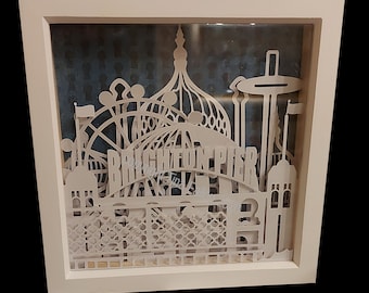 BRIGHTON Pier Pavillion Seafront skyline - Multi layered & suitable for Shadow Box Light Box SVG, Studio and FCM digital cutting formats