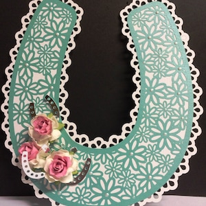 Bridal / Bride Wedding Horseshoe with box - Daisy Lattice - digital cutting file