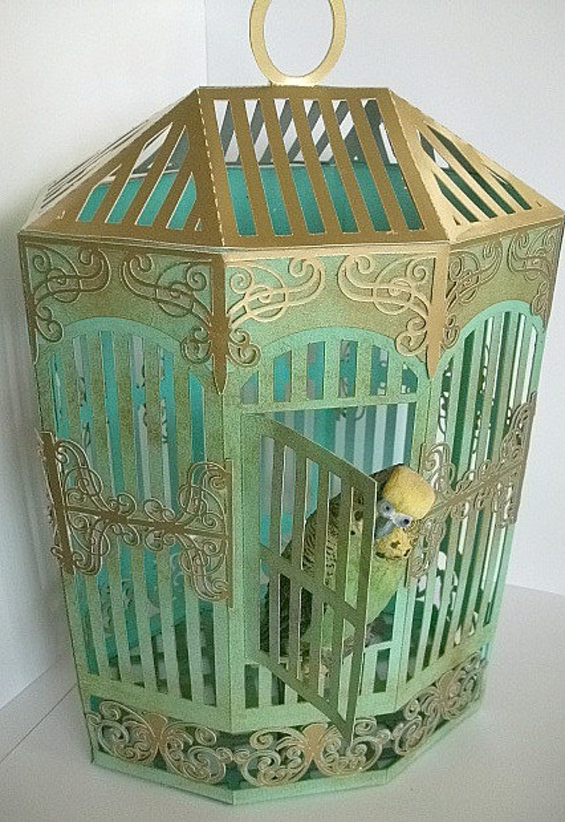 Download Vintage Bird Cage 3d model papercraft Sil Studio / SVG | Etsy