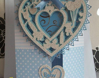 Décoratif Baby Heart pour garçon - Fichier de découpe numérique à 6 couches