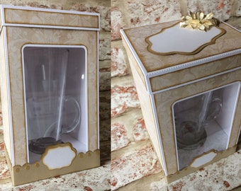 Latte Coffee glass / mug Gift box digital cutting file