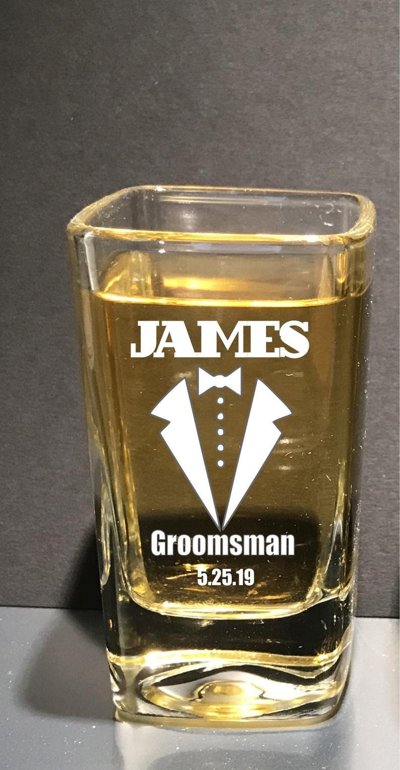 Wedding Glasses Groomsmen Shot Glasses Groomsmen Gift Etsy