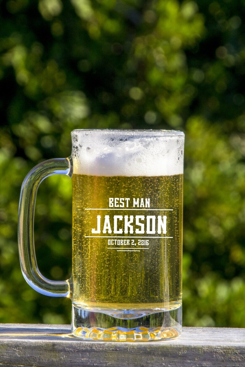 Groomsmen Gift Personalized Beer Glasses Custom Engraved Etsy