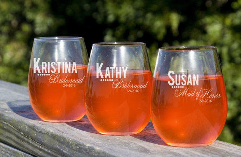 Stemless Wine Glasses Bridesmaid Proposal Best Friend Wine Etsy