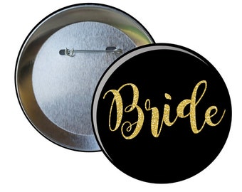Six Bride Bridesmaid Party Personalized Pin Buttons, Wedding Bachelorette Custom Pins for Celebration Event