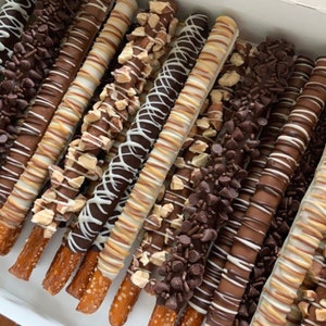 Chocolate pretzel rods