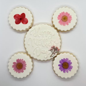 Mothers Day Dried Floral Cookies