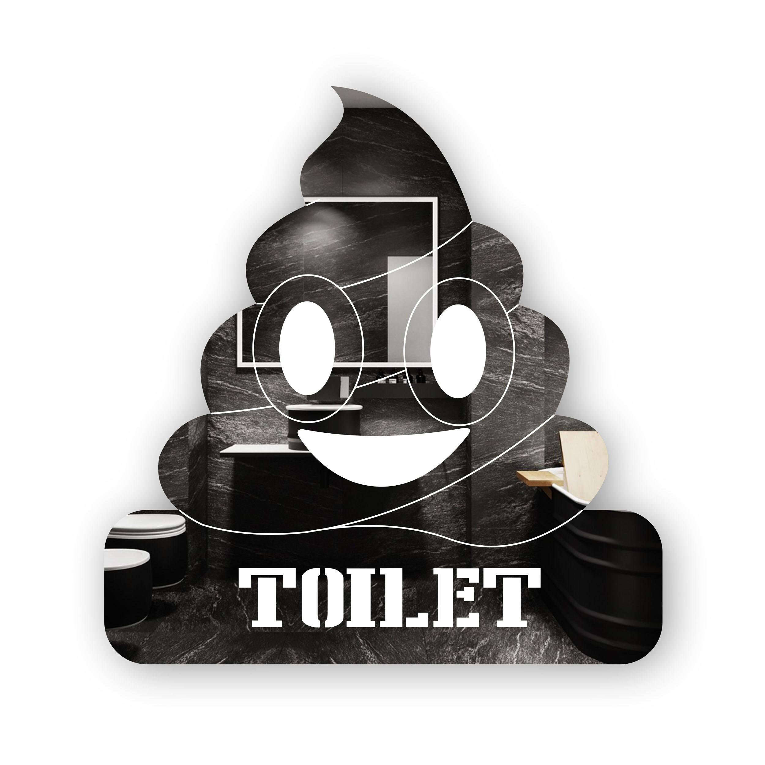 Toilet Poop Emoji Acrylic Mirrored Door Sign Etsy