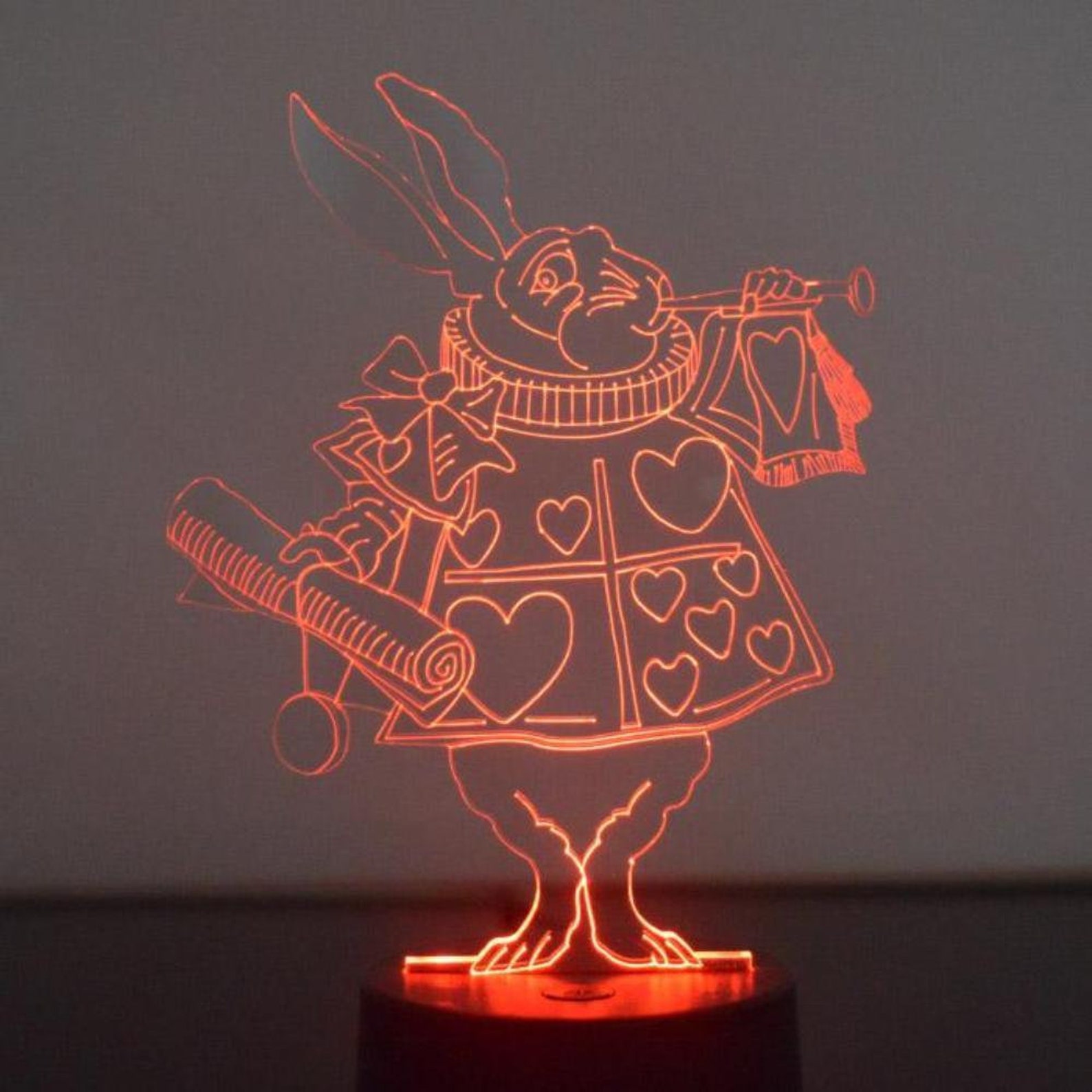 Alice in Wonderland White Rabbit Colour Changing LED Acrylic | Etsy