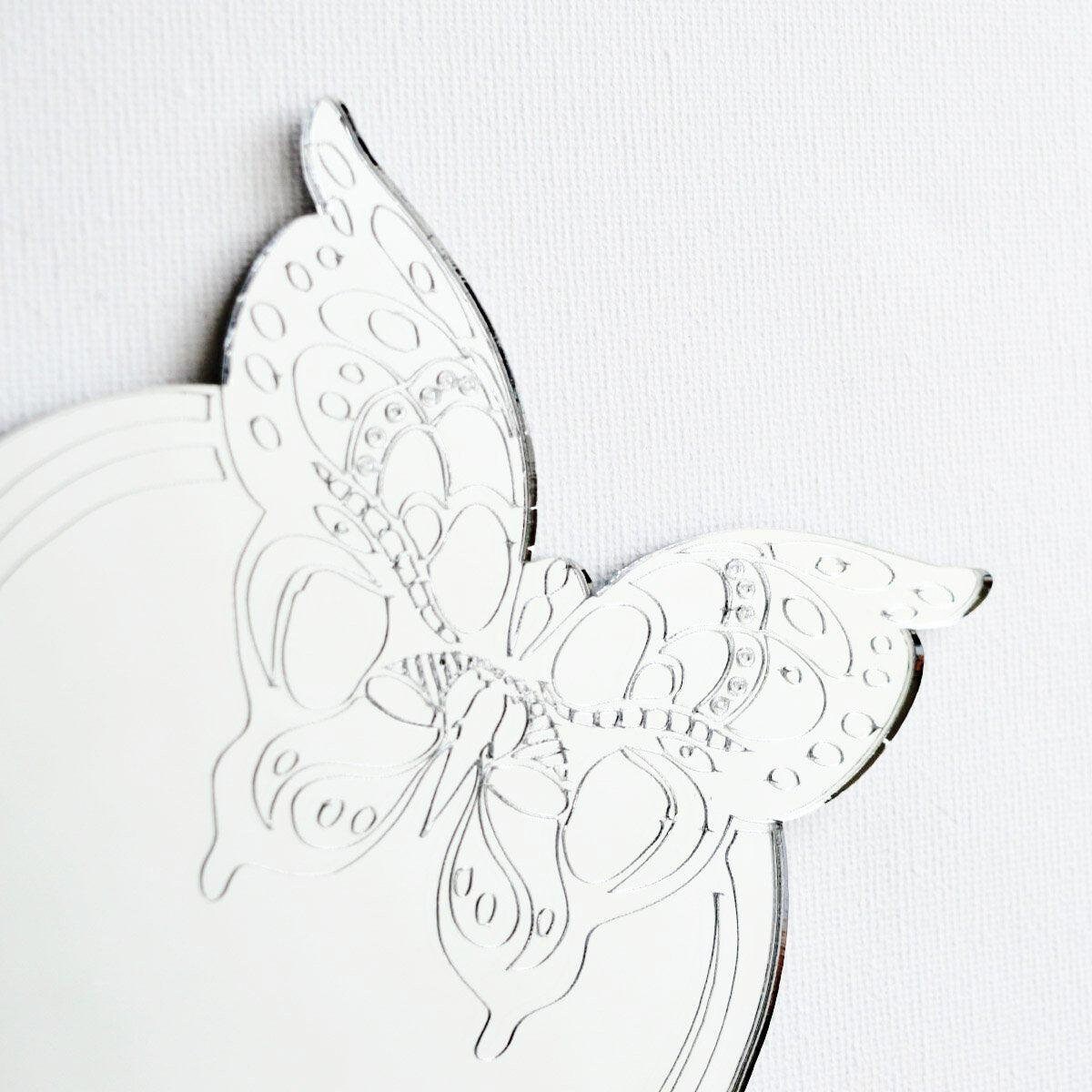 Butterfly Flutter Heart and Flower Acrylic Mirror Etsy