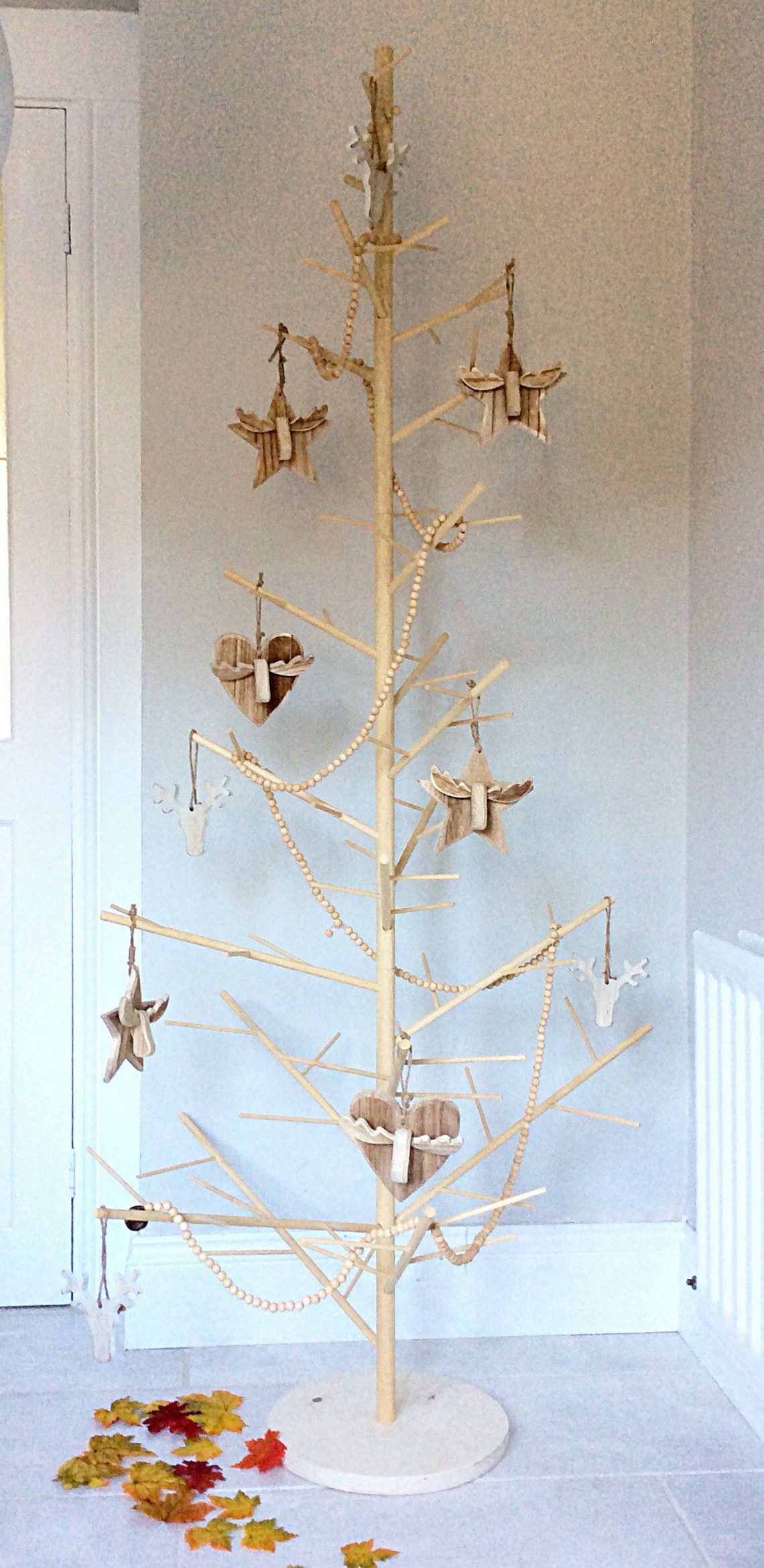 4 FT Wood Dowel Christmas Tree Etsy
