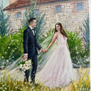 Art Commission painting wedding painting from photo to painting Custom oil painting custom couples portrait family Anniversary gift for wife