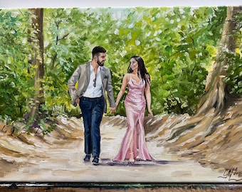 Art Commission painting Wedding painting from photo to oil painting Custom family portrait gift  wedding gift personalized anniversary gifts