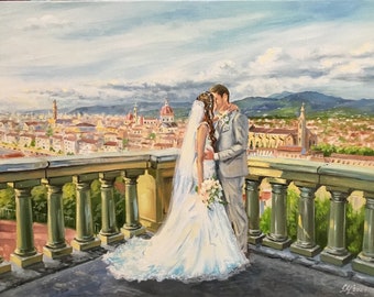 Commission painting on canvas Custom wedding painting Custom oil painting from photo commission portrait wedding personalized gift for wife