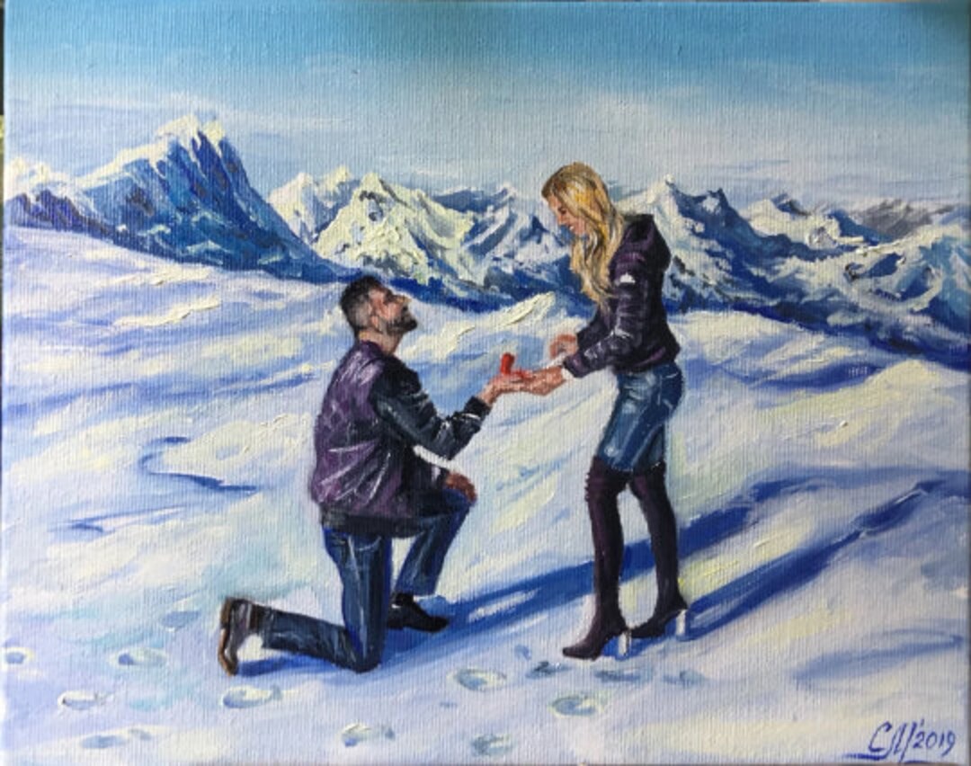 Art Commission Painting on Canvas Oil Portrait Painting Couple Custom ...