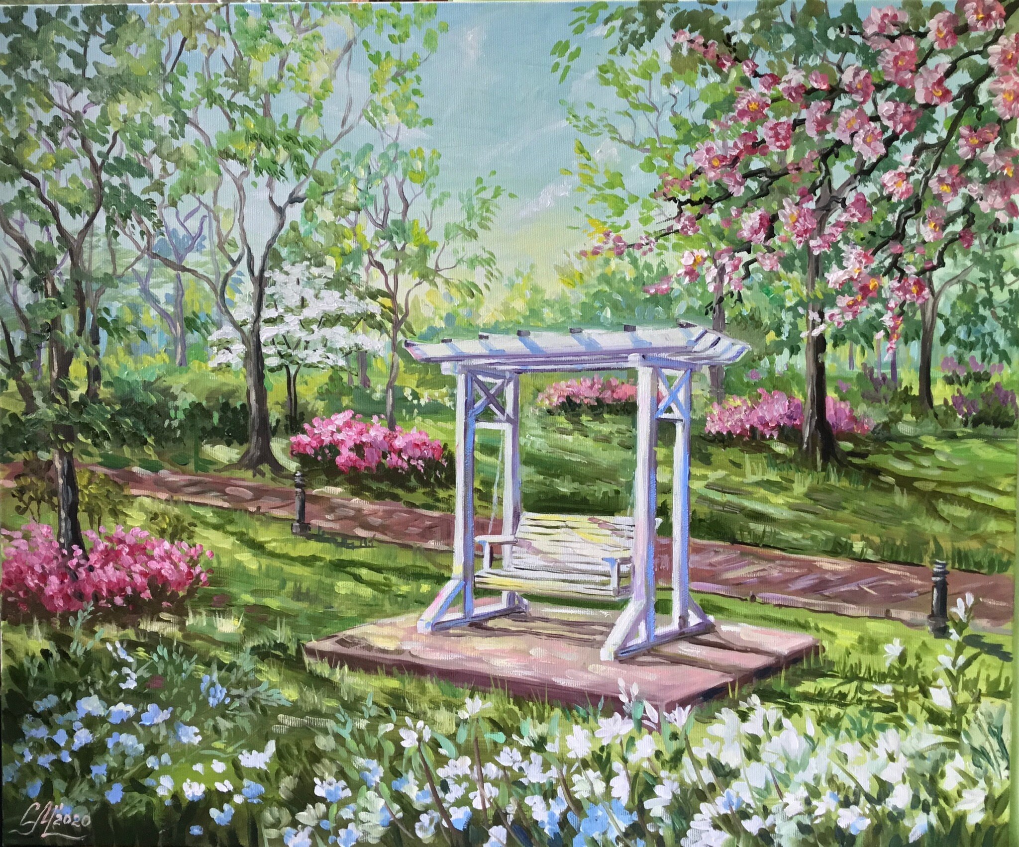 Commission painting flower painting landscape art large Etsy