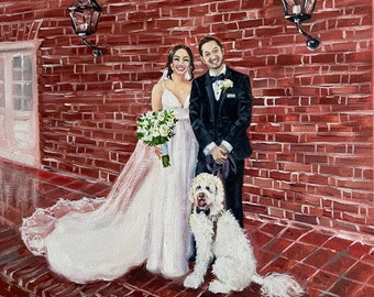 Commission painting from photo Custom wedding painting on canvas Generation wedding portrait from photo wedding ceremony portrait custom art