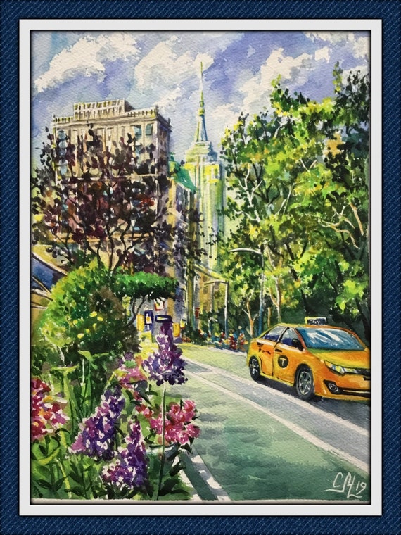 Mintura Dipinto A Mano New York Edificio Immagine Astratta Moderna Tavolozze Coltello Pittura A Olio Su Tela di Canapa Soggiorno Decorazione Della Parete di Arte|Pittura e calligrafia| - AliExpress