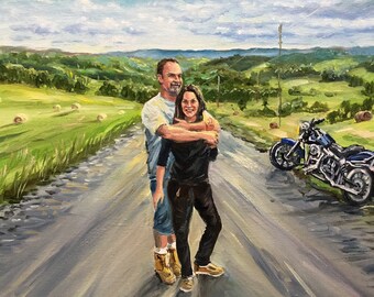 Custom Wedding painting from photo to Art commission painting on canvas personalized gift Wedding portrait Custom oil painting wedding gift