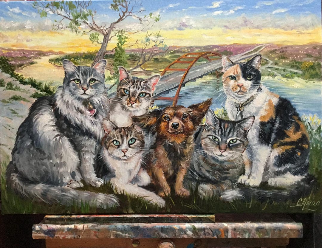 Commission Painting Dog Art Memorial Portrait Custom Pet Portrait Cat ...