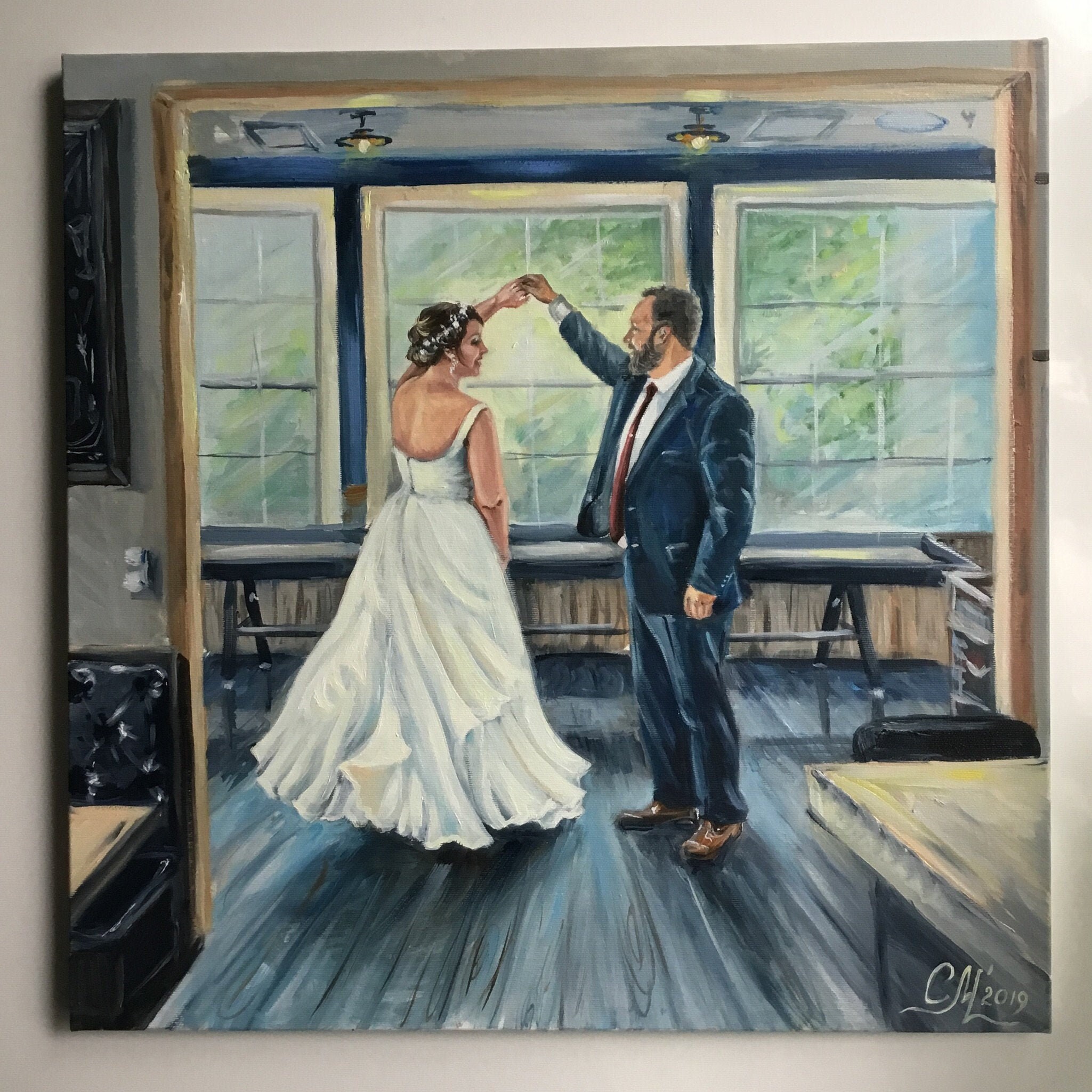 Art Commission painting on canvas wedding portrait oil Etsy
