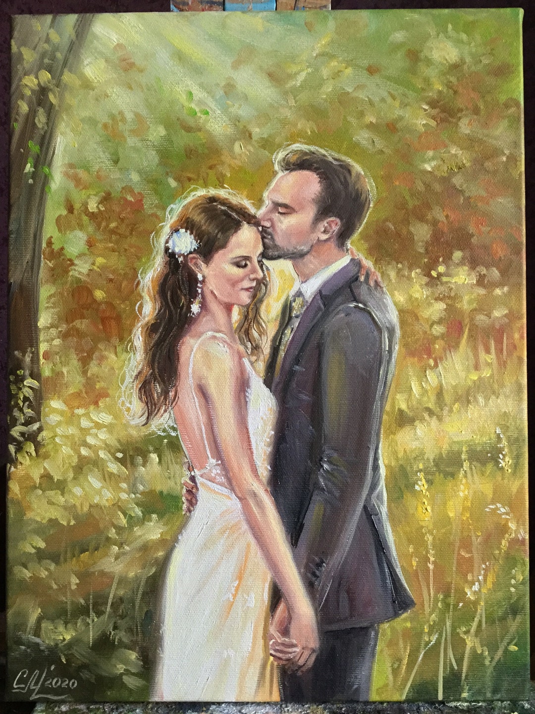 Custom Commission Painting Wedding Portrait Art on Canvas Custom Oil ...