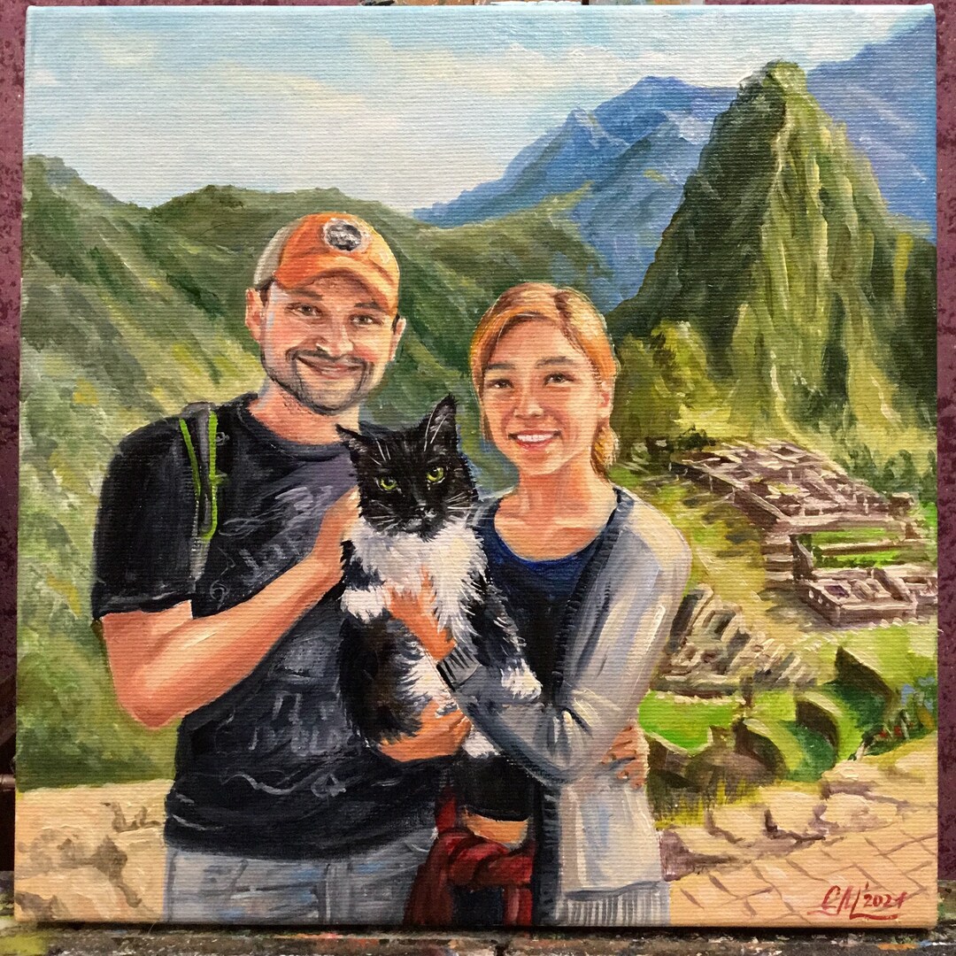 Commission Painting on Canvas Custom Couples Portrait From Photo to ...