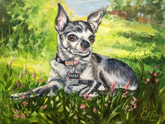 etsy dog portrait painting